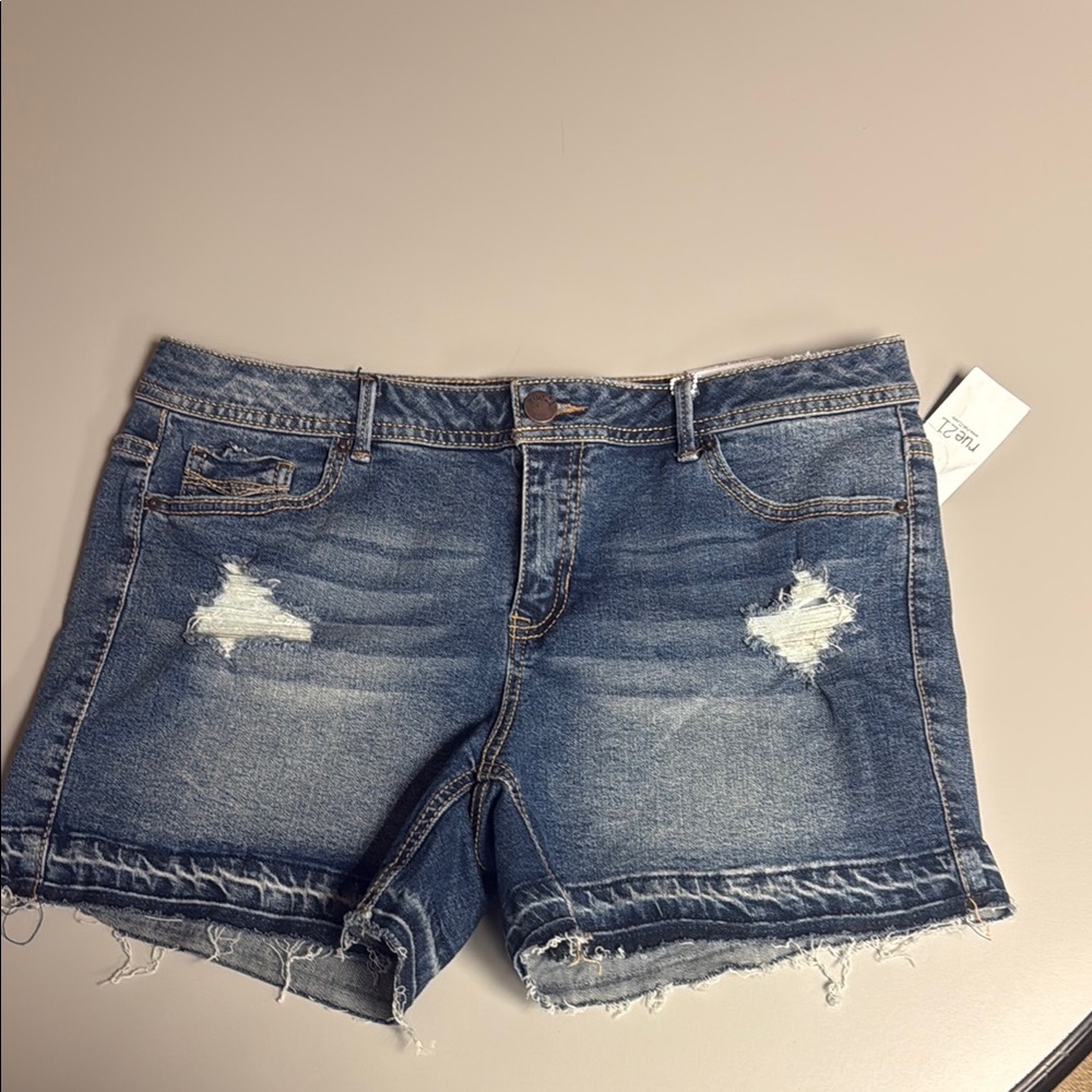 Rue21 Blue Distressed Jean Shorts